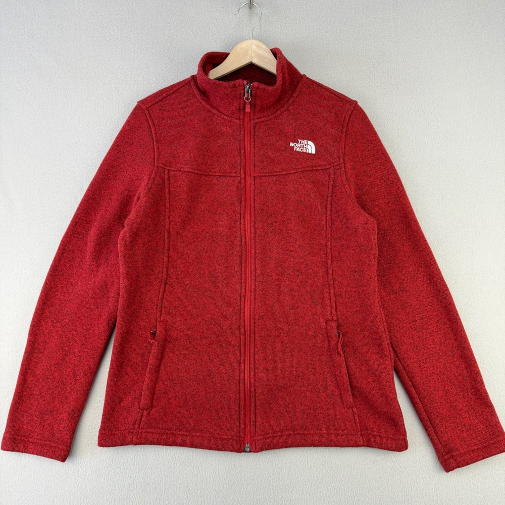 The North Face Maggy Sweater Fleece Full-Zip Jacket Womens Large Red Outdoor Ski